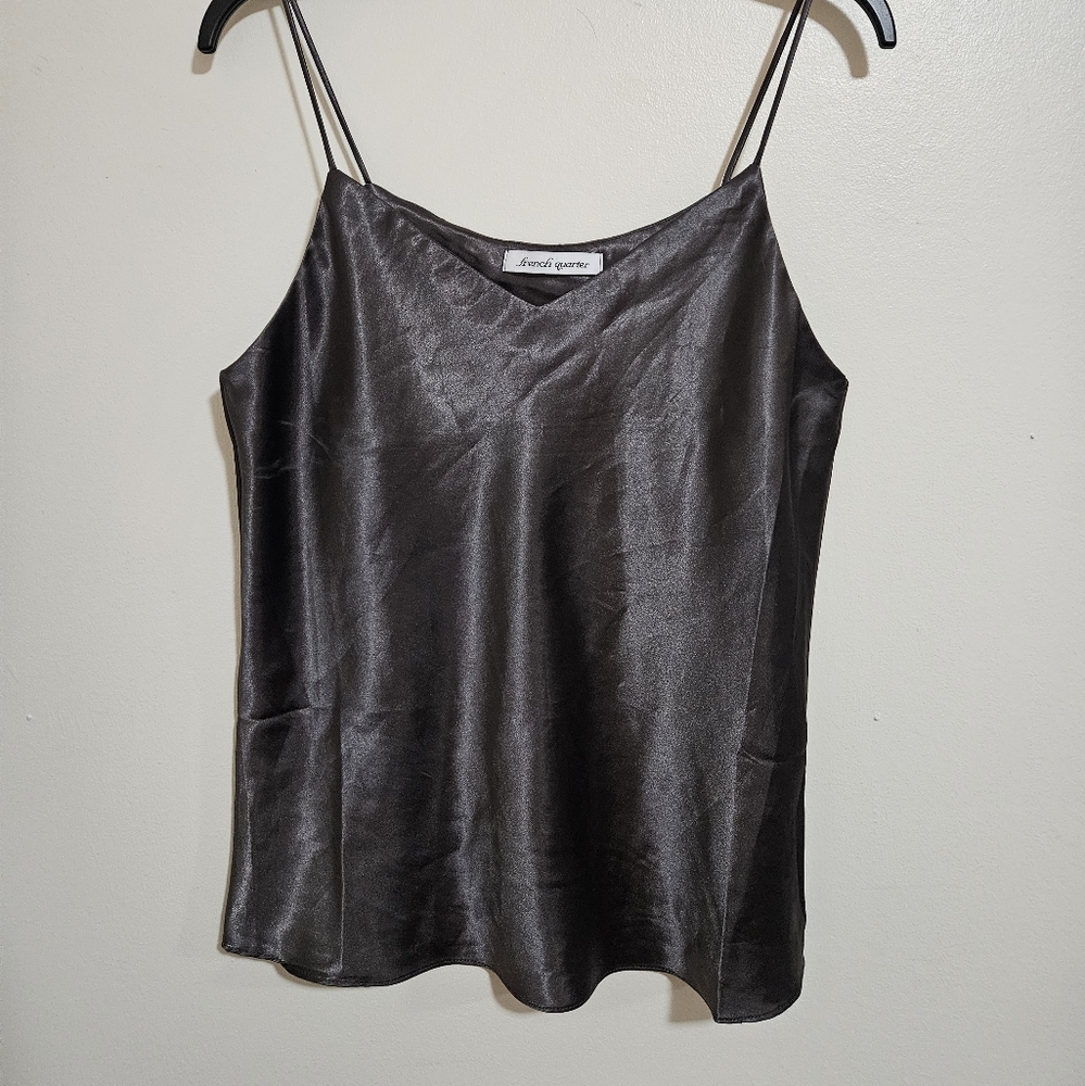 Elegant Charcoal Satin Camisole by